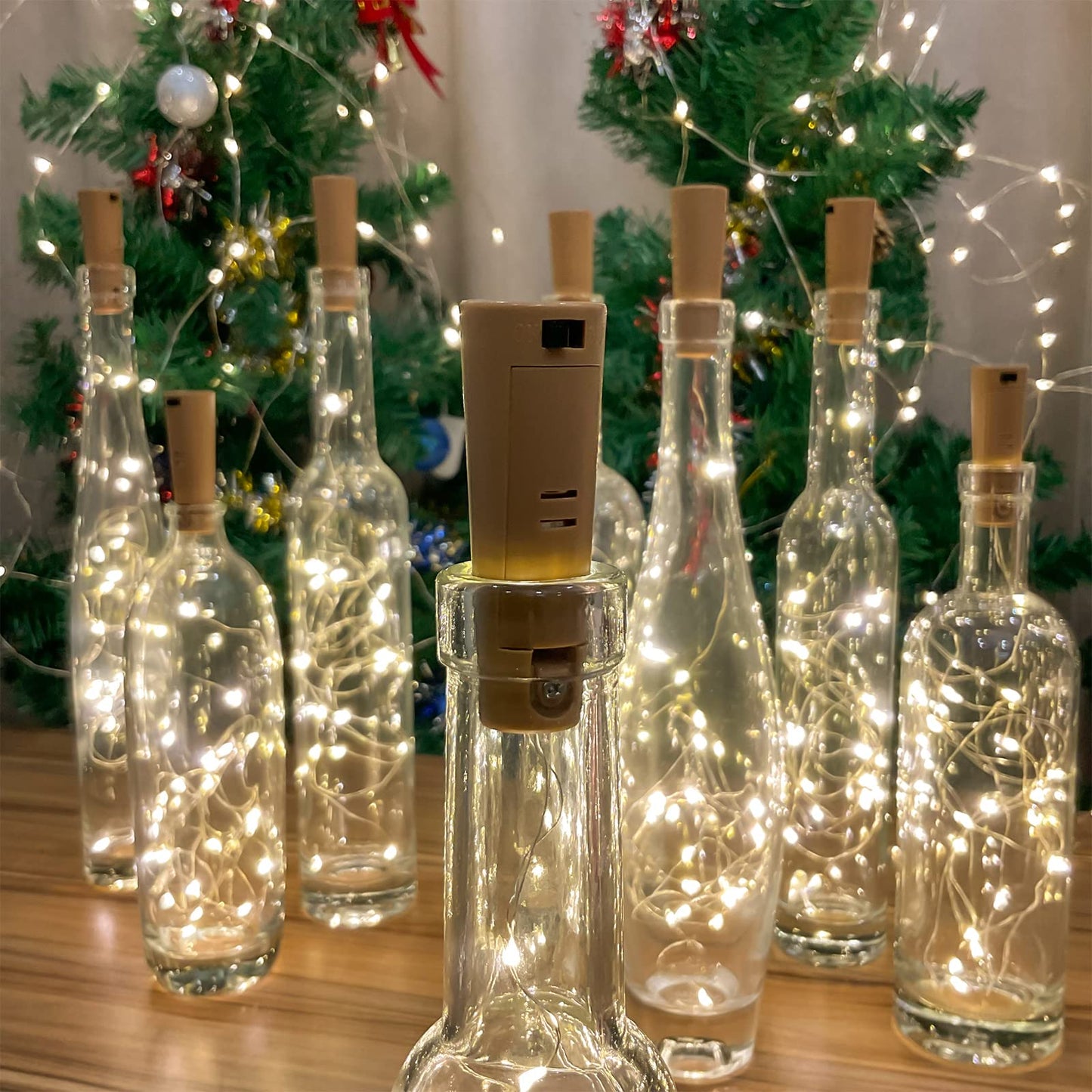 Etinga Dual Battery Pack Led Bottle Lights  6.6Ft 20Led Double The Lighting Time  For Indoor And Outdoor Use  For Christmas (15 Pack  Warm White(Dual Battery Pack))