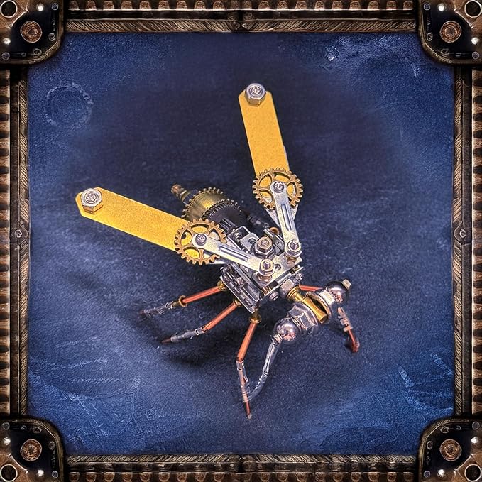 3D Metal Puzzle Insect Bug Mechanical Fly Model Steampunk Sculpture DIY Projects Making Kit Arts and Crafts Metal Building Science kit, Ideas,Gifts for Birthday(Mechanical Fly A)