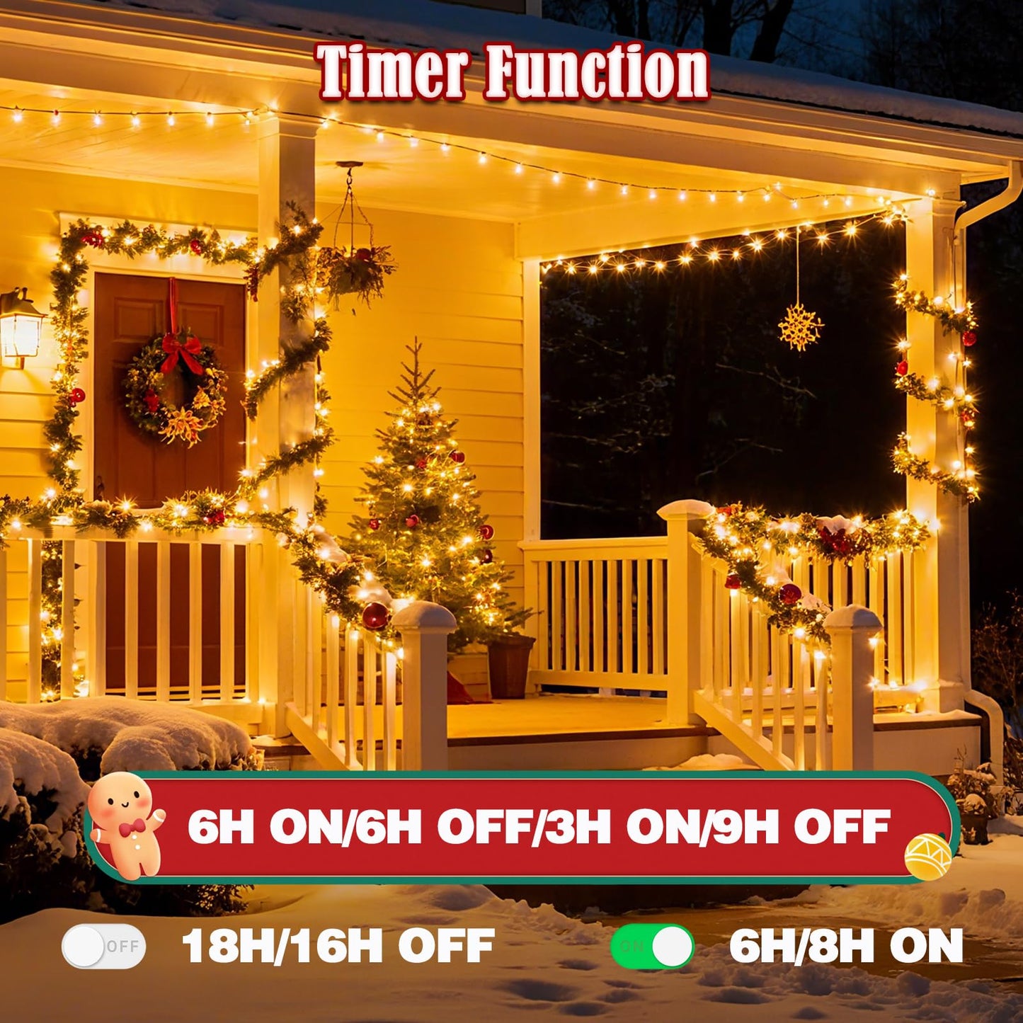 Voice Control 88Ft 240Led Smart Christmas String Lights Outdoor/Indoor | String Lights Plug In With Remote  12Modes  7Voice Commands & Timers  Christmas Twinkle Light For Xmas Tree Decor (Warm White)