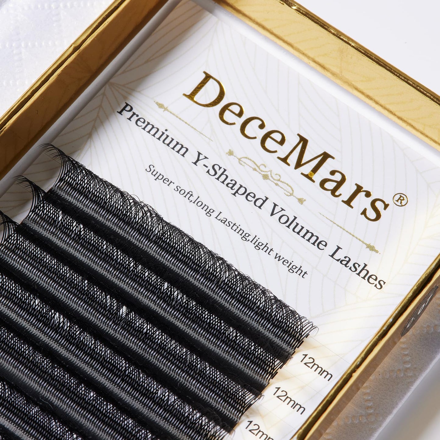 DeceMars Two Tip YY Eyelash Extensions Supplies D Curl 0.07mm Thickness 8mm Soft Lash Trays Premade 4D Easy Fan Y Shaped Volume