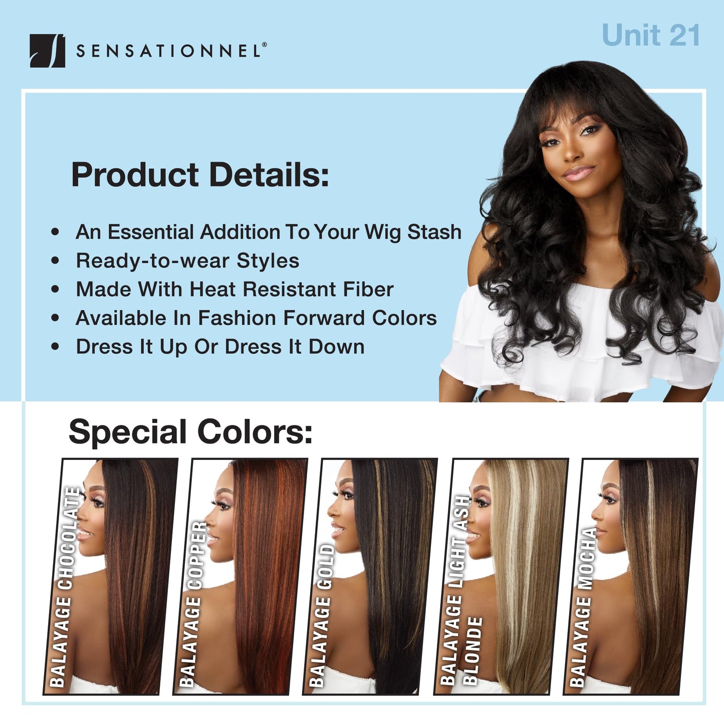 Sensationnel Dashly Wig - Unit 21 Non Lace Cap Ready to Wear Ear to Ear Lacepart Synthetic (2 DARKBROWN)
