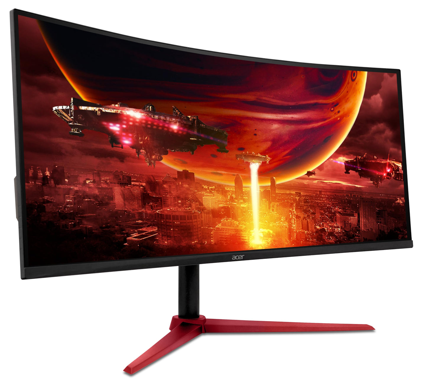 acer Nitro 34 Inch UWQHD 3440 x 1440 1500R Curved PC Gaming Monitor | AMD FreeSync Premium | Up to 180Hz Refresh | 1ms (VRB) | 400nit | DisplayHDR 400 | One DP 1.4 & Two HDMI 2.0 | XZ342CU Vbmiiphx