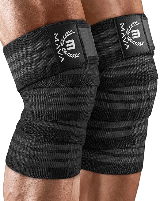 Mava Sports Knee Wraps (Pair) for Men & Women | Ideal for Cross Training, WODs, Gym Workouts, Weightlifting, Fitness & Pow...