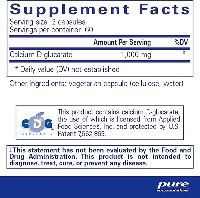 Pure Encapsulations Calcium-D-Glucarate | Supplement to Support Cellular Health in The Liver, Lungs, Breast, and Colon* | 120 Capsules