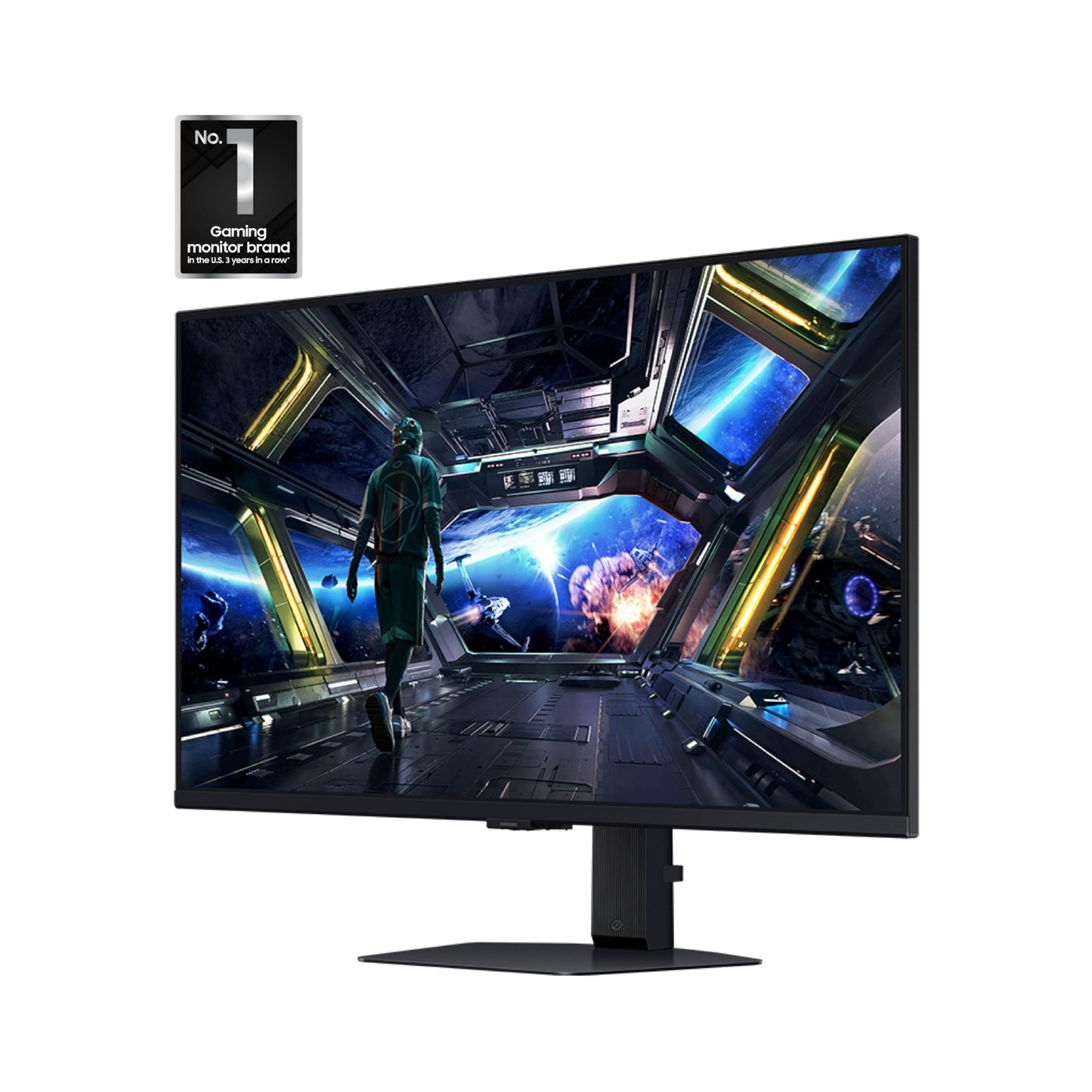 Samsung 27” Odyssey G7 (G70D) 4K UHD IPS 144Hz 1ms(GtG) Smart Gaming Monitor, G-Sync Compatible, AMD Freesync Premium, Vivid Colors, Adjustable Stand, Black Equalizer, LS27DG702ENXZA