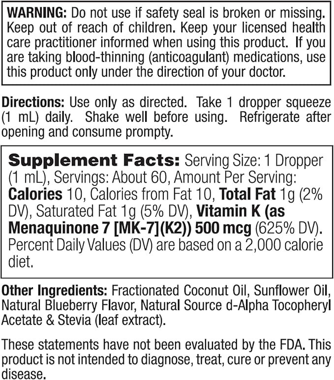Nature's Life Vitamin K2 (MK7) Drops, 2 oz
