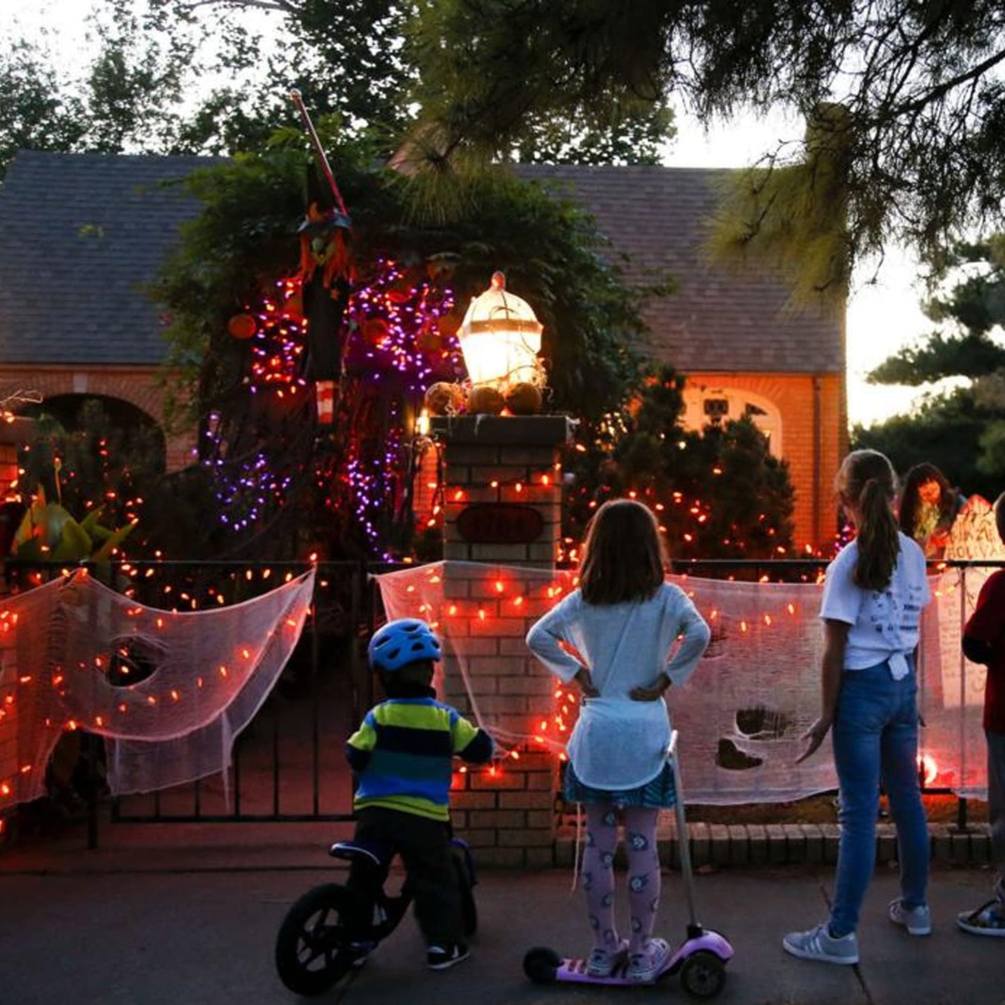 Dazzle Bright 20Ft Fairy String Lights, 60 Led Copper Wire, Waterproof, Purple And Orange, Battery Operated, Halloween Indoor/Outdoor Decor