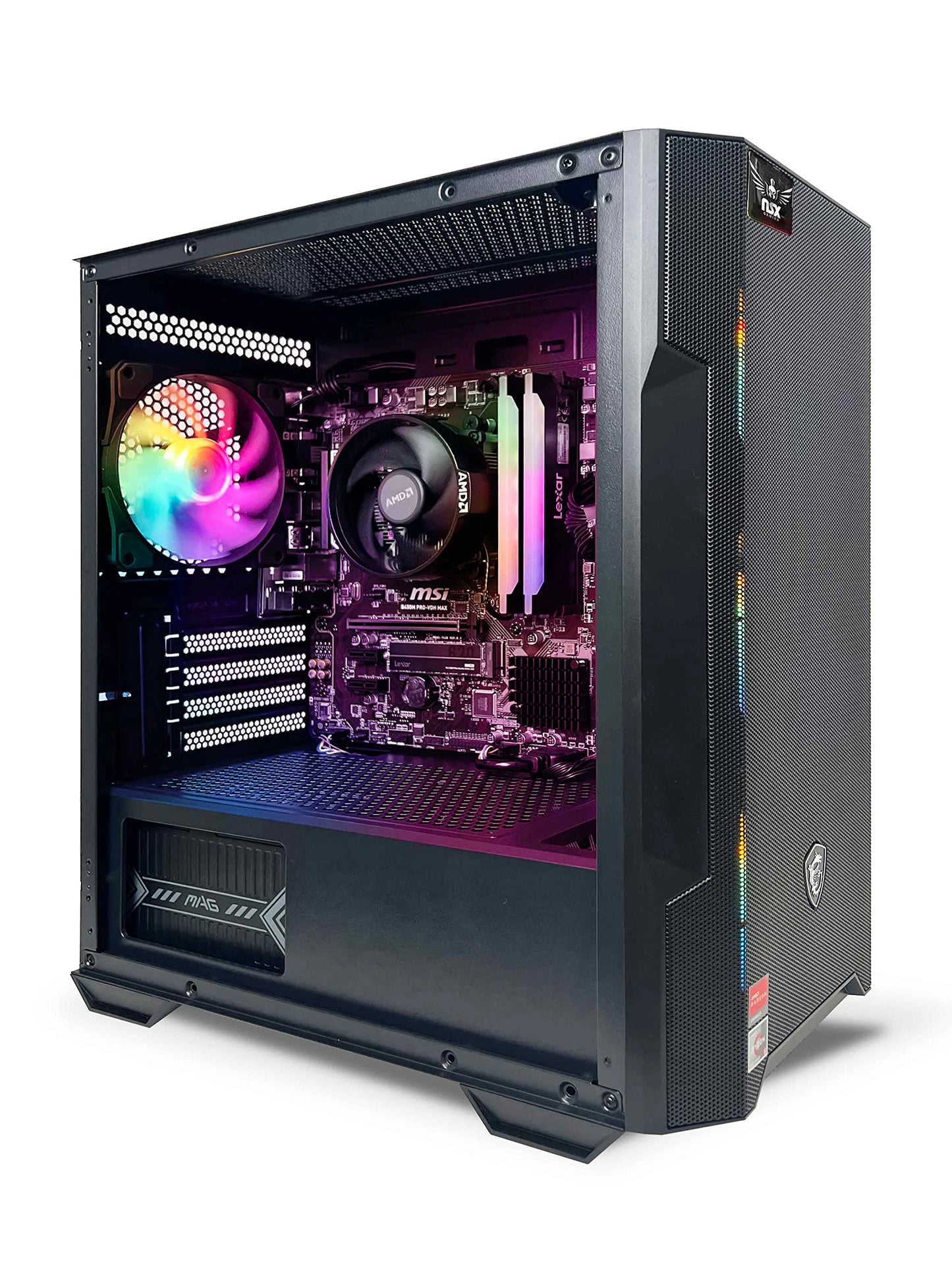 Nsx Gaming Raptor Desktop (Amd Ryzen 7 5700G 4.6Ghz Nvidia, 16Gb 2 * 8 Gb Ddr4 3600, 512Gb M2 Nvme Ssd, Rgb Fans, W11, Wifi Read