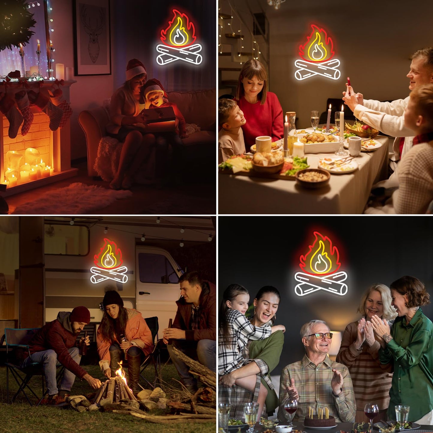 Fire Flame Neon Sign  Stove Fire Led Light  Bedroom Living Decor  Campfire Neon Sign Gift  Camping Decor