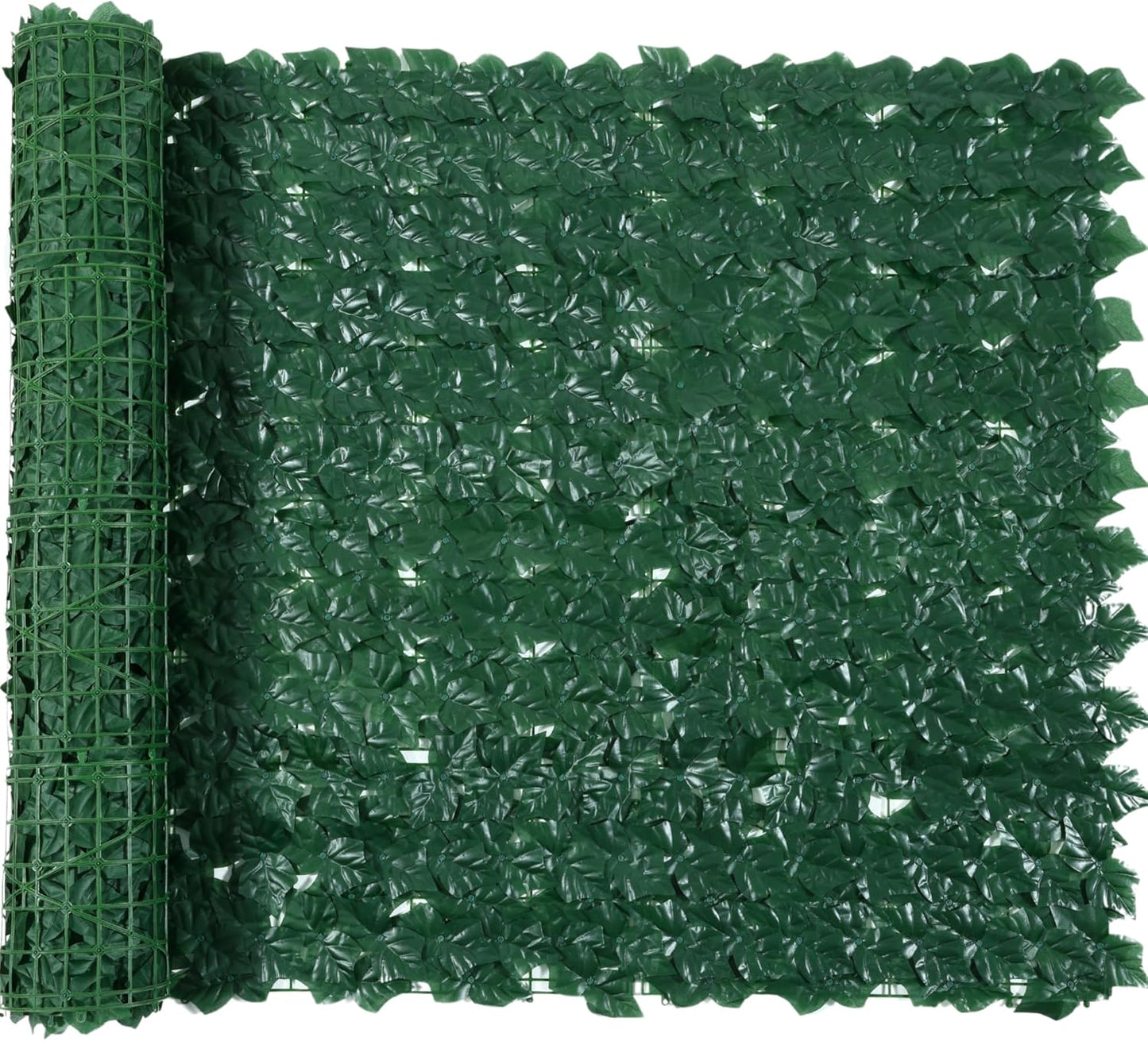 Jinwu Artificial Ivy Privacy Fence Screen (2 Rolls, Total 59x118 inch), Expandable Faux Privacy Fence with 80 pcs Zip Ties, Decoration for Outdoor Garden, Solid-Color Sweet Potato Leaf (Budget)