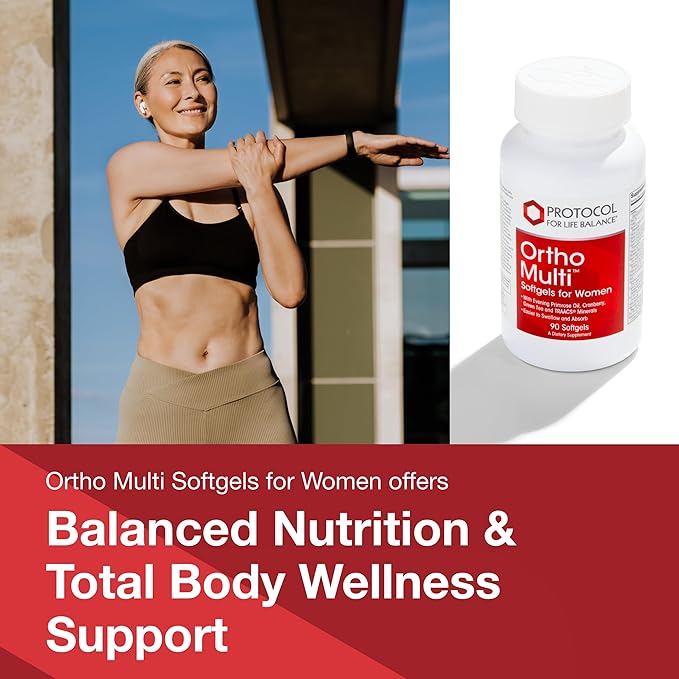 PROTOCOL FOR LIFE BALANCE Ortho Multi Softgels for Women - Multivitamin with Cranberry, Green Tea & Evening Primrose Oil - Magnesium & Biotin - Egg Free & Halal - 90 Softgels