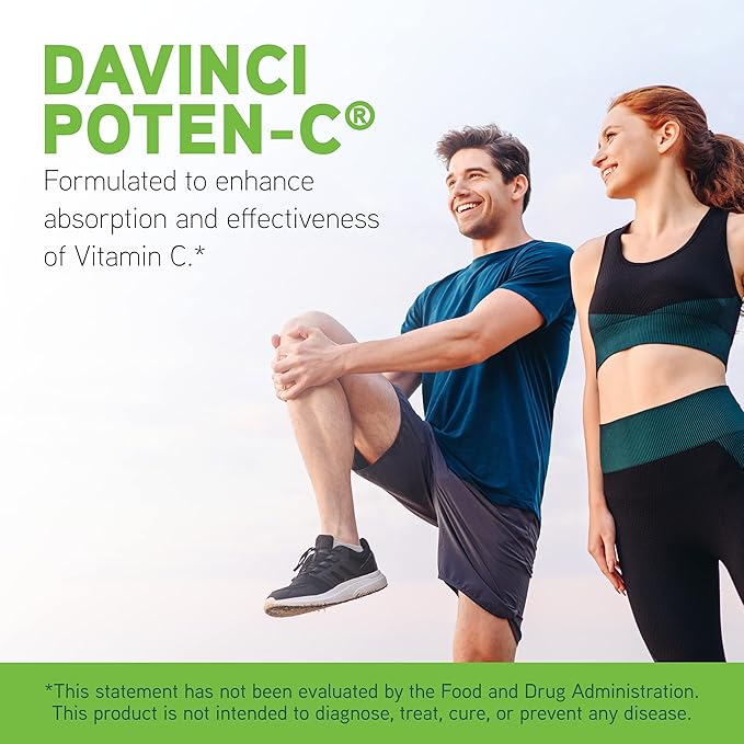 DAVINCI Labs Poten-C - Support Immune System Function & Collagen Health* - Vitamin C, Calcium, Magnesium, Zinc, Potassium, Manganese & Bioflavonoids - Vegetarian - Gluten-Free - 90 Tablets