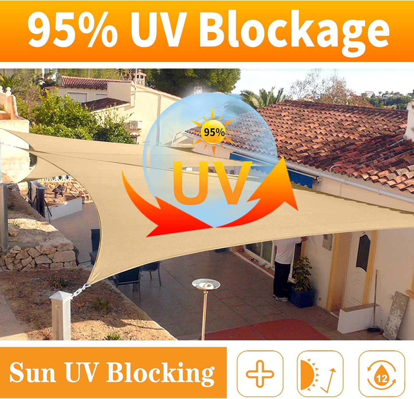 4' x 21' Red Rectangle Sun Shade Sail SSP1212 Canopy Durable Fabric UV Block Awning,We Make Custom Orders