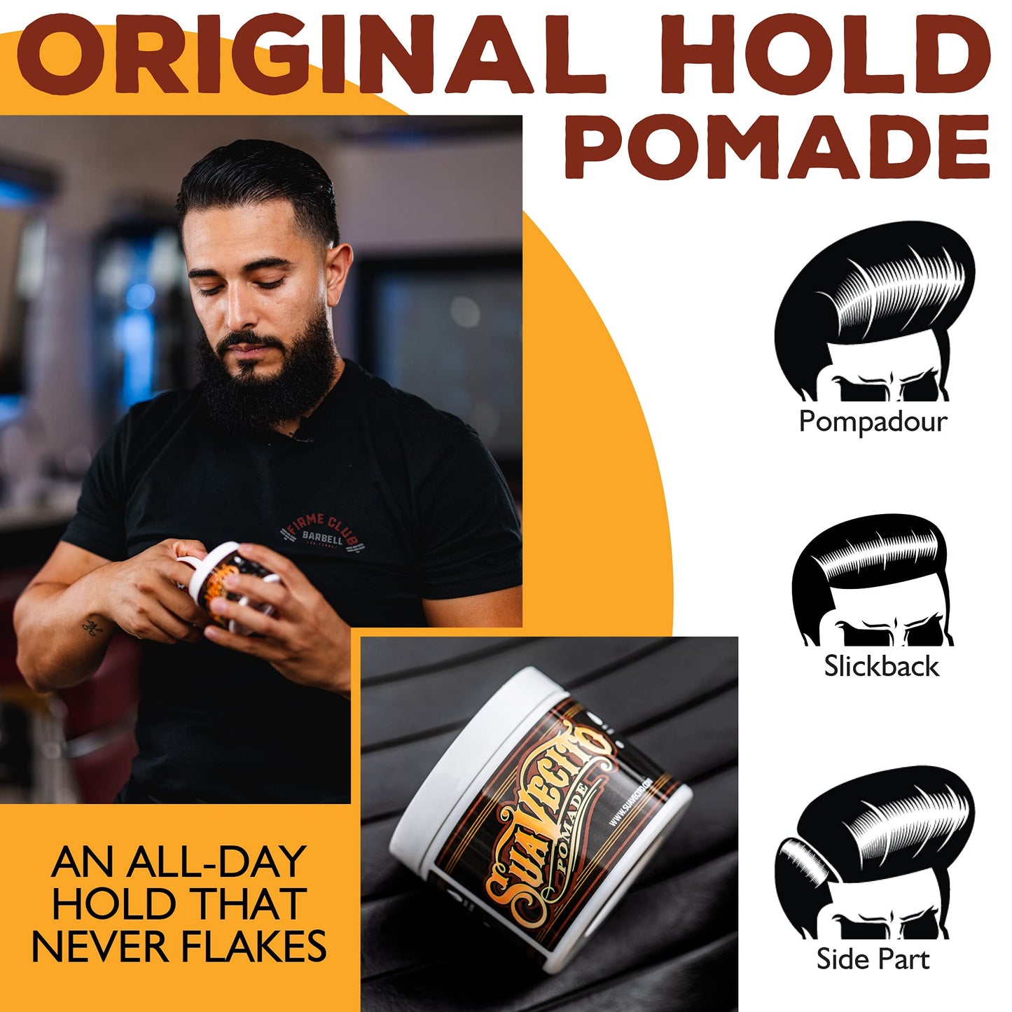 Suavecito Original Hold Pomade 32 oz, 1 Pack - Medium Hold Hair Pomade For Men - Medium Shine Water Based Wax Like Flake Free Ha