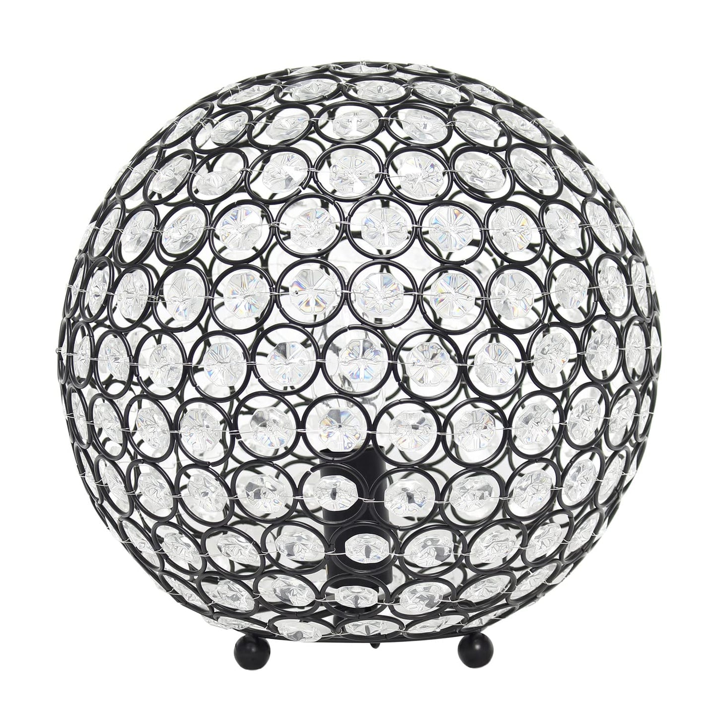 Lalia Home Table Lamp - 10in Contemporary Metal Crystal Sphere - Restoration Bronze - Model 1270-LHT-3013-RZ