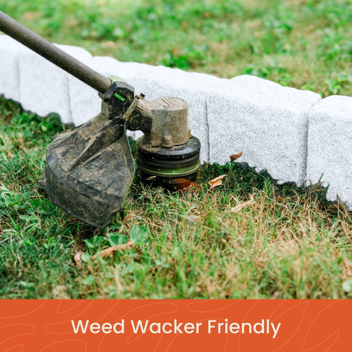 Beuta Landscape Edging | Garden Edging Border | Faux Stone Blocks for Lawn Edging, Flower Beds & Yard Edging – 1 Pack | Each Section Has 6 Blocks 48" L x 4" W x 6.5" H | 2 Spikes | Limewash