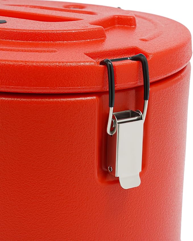 Eapmic 15.85Qt Insulated Food Container, Stainless Steel Container, 15L Commercial Soup Carrier 6 Hours Heat Preservation for Hot and Cold Food Storage Restaurant Canteen Home Lunch Use (Red, 15L)