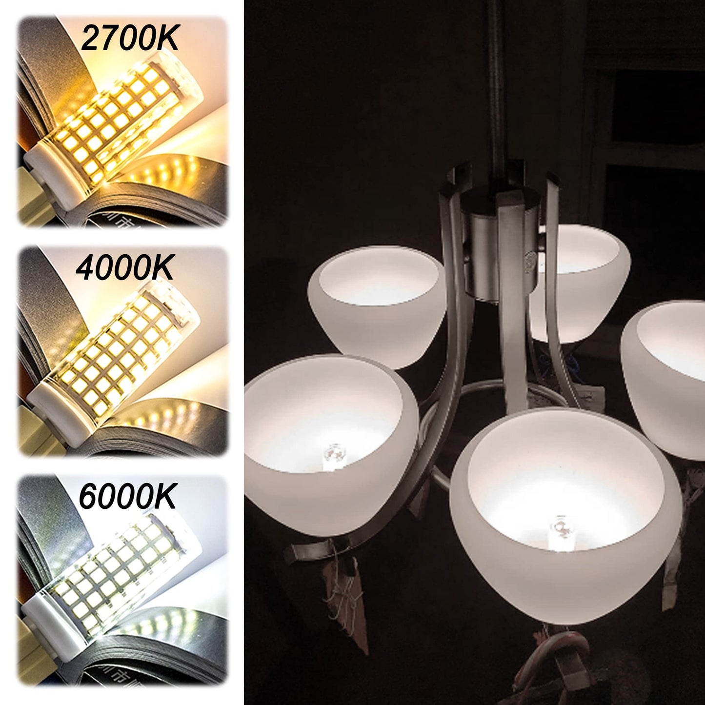 ALIDE E12 C7 LED Bulbs 6W Bright Cool White 6000K Daylight, 10 Pack, 550lm, Model ALDE1266