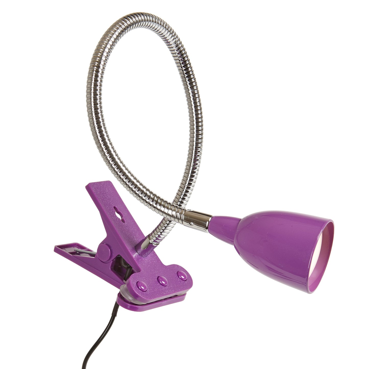 Newhouse Lighting Led Clip-On Light, Purple Clamp Lamp For Desk & Bed, Model Nhclp-Led-Pur, Ideal For Reading & Office Use
