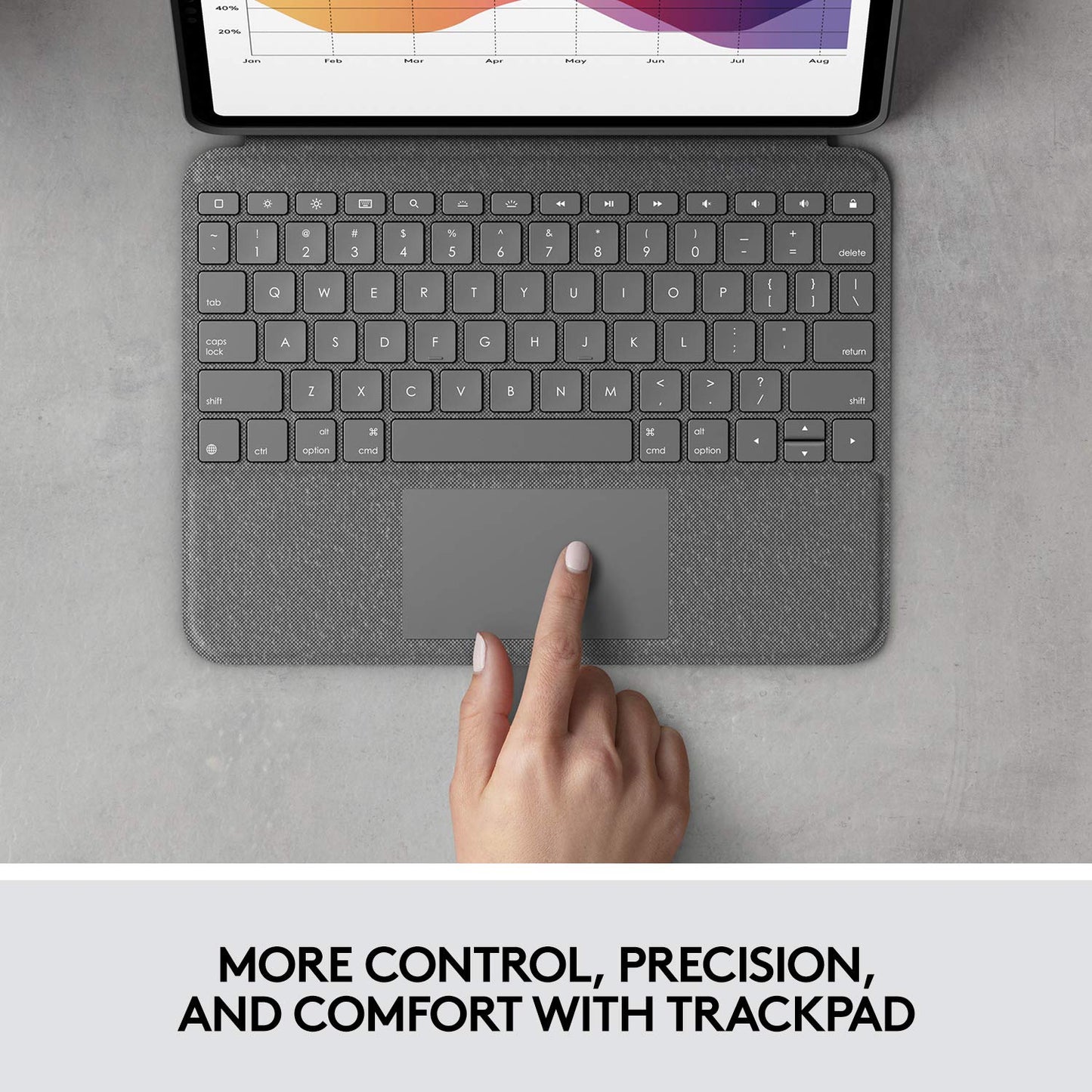 Logitech Folio Touch Ipad Keyboard Case With Trackpad And Smart Connector For Ipad Air 11-Inch (M2 & M3), Ipad Air (4Th & 5Th Ge