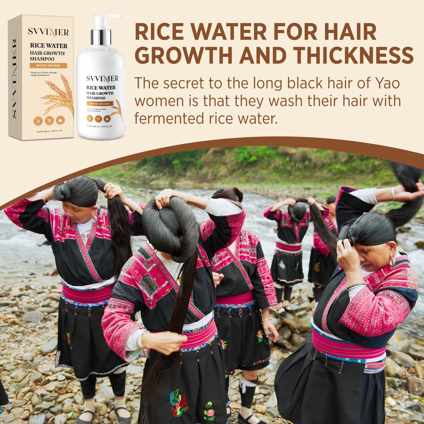Svvimer Rice Water Hair Growth Shampoo - Thickening Shampoo with Biotin for Hair Loss and Thinning Hair