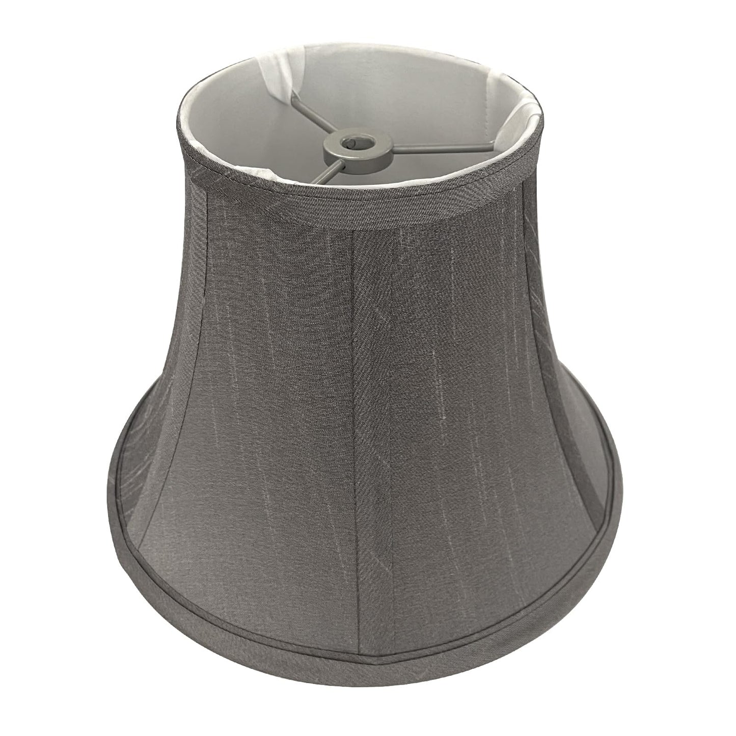 Urbanest Softback Bell Lampshade, Faux Silk, 9-Inch, Light Gray, Single