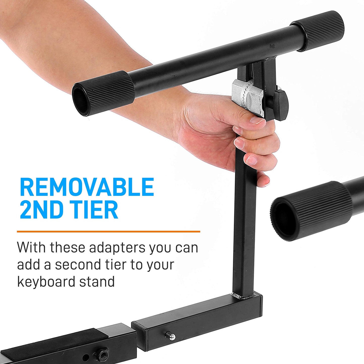 Pyle Heavy-Duty Multi-Functional Music Stand - Z Style & Portable, 2Nd Tier, Height & With Adjustment, Digital Keyboard Stand, R