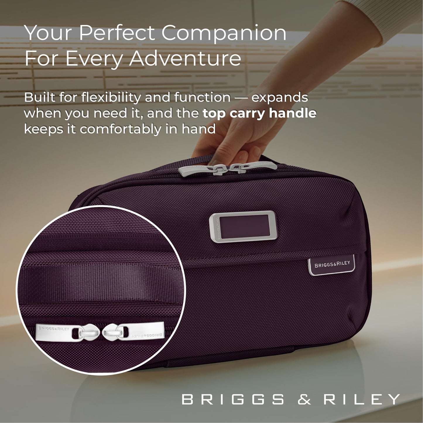 Briggs & Riley Expandable Essentials Kit - Toiletry Travel Bags for Women & Men, Organizer for Vacation, Compact Dopp Kit for Ba