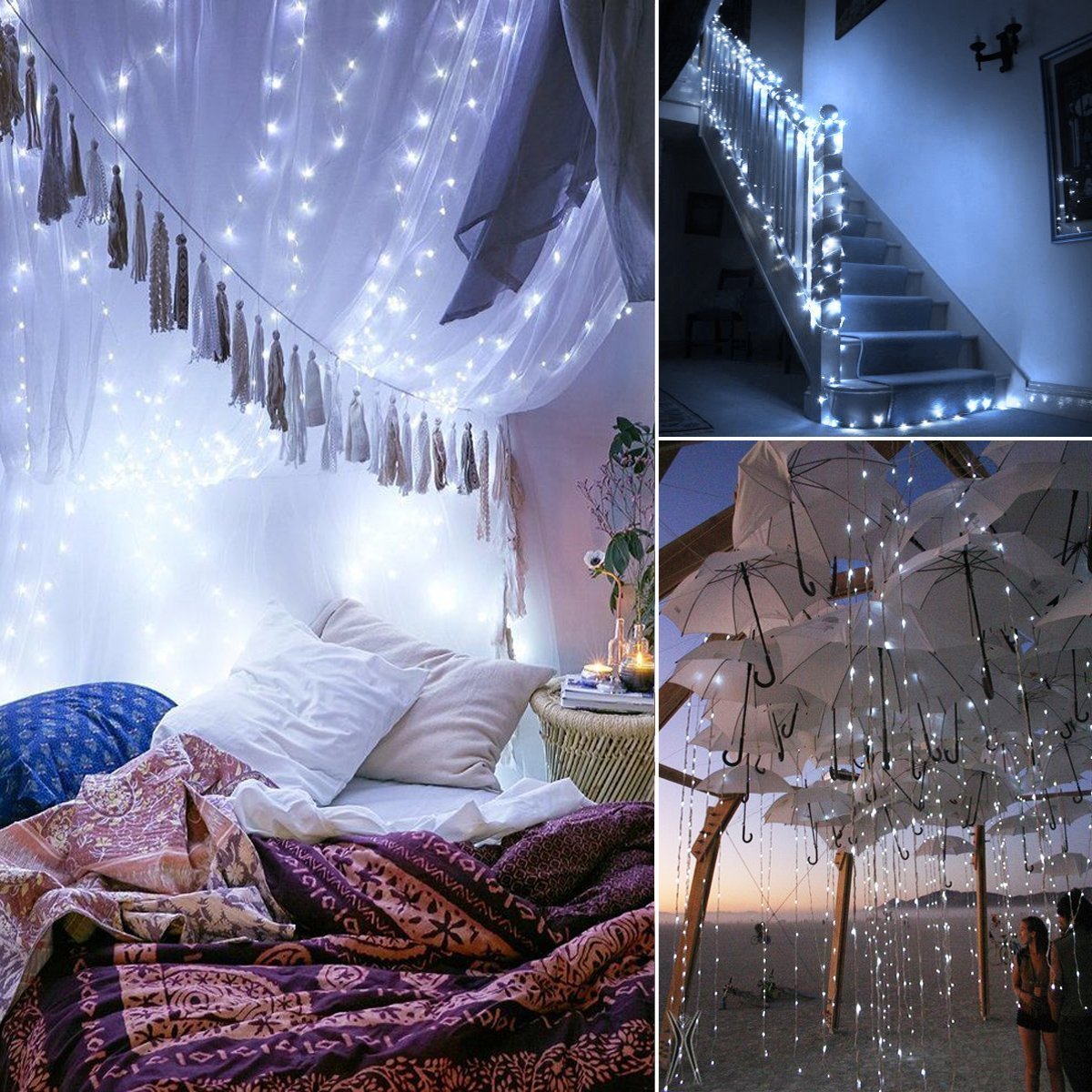 Anjaylia 10Ft Fairy Lights String - 30 Led Battery Operated, Copper, White, Ideal For Party, Home, Wedding & Festival Decoration
