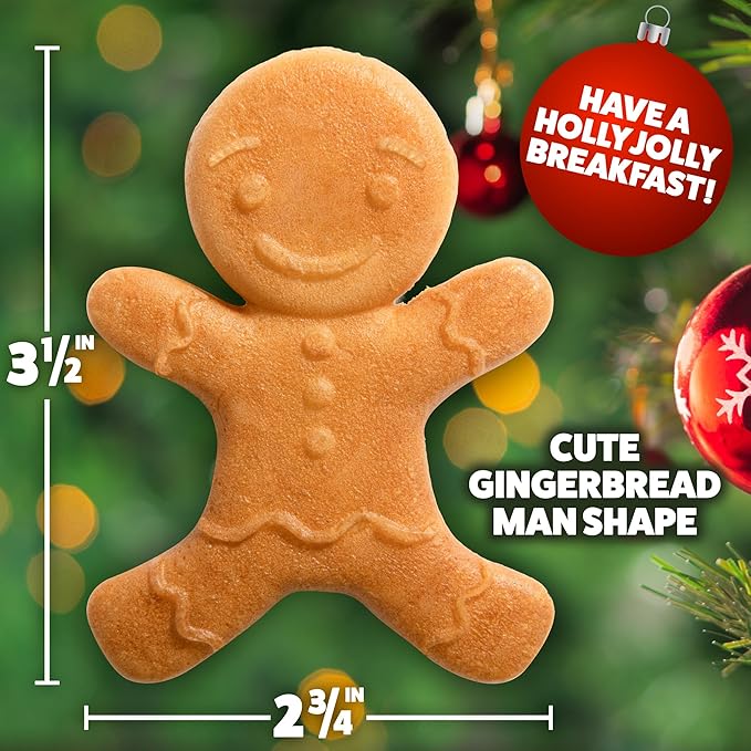 Gingerbread Man Mini Waffle Maker- Make this Christmas Special for Kids w Festive 4" Waffler Iron, Electric Nonstick Breakfast Appliance for Xmas Holiday Season, Fun Gift or Dessert, Stocking Stuffer
