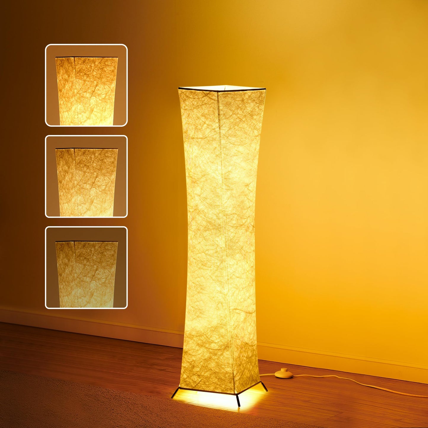 Chiphy Dimmable Floor Lamp - 39 Xs Tall Standing Light, 12Wx2 Led Bulbs, White Fabric Shade, Model Sf213-107(A)