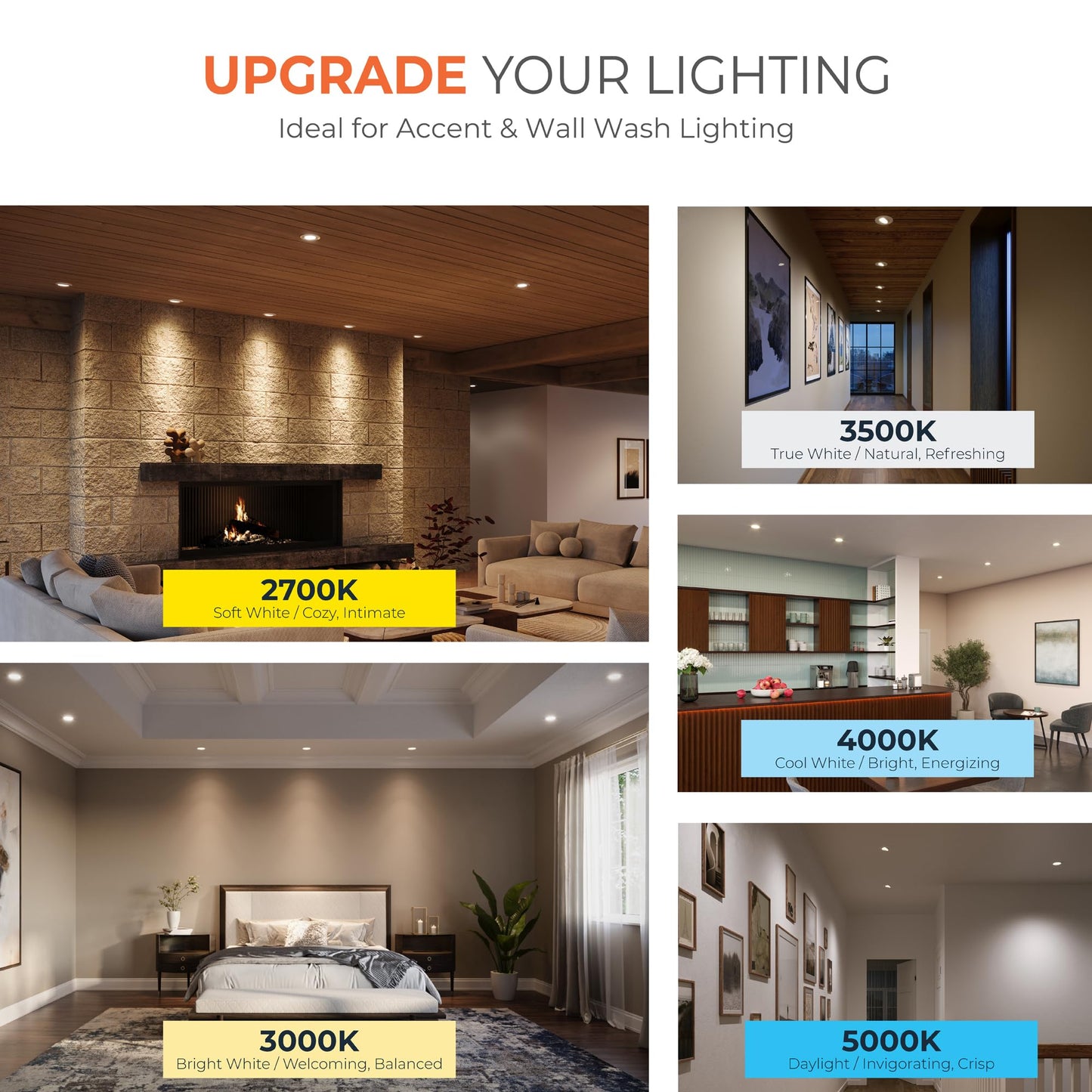 HALO RA Recessed Lighting 6 inch LED Trim Downlight with Adjustable Gimbal Selectable Lumens and Color Temperatures, Dim-to-Warm - RA56LS9FSD2W1EWH