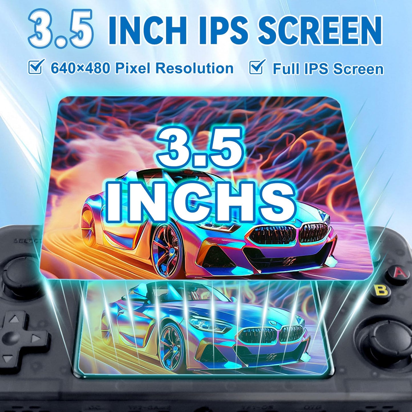Forlarme R36H Retro Handheld Gaming Console - Equipped with Open Source Linux System,Over 20,000 Classic Games, 64GB TF Card, 3.5 - Inch IPS Screen Portable Handheld Console, Gifts for Adult (Black)