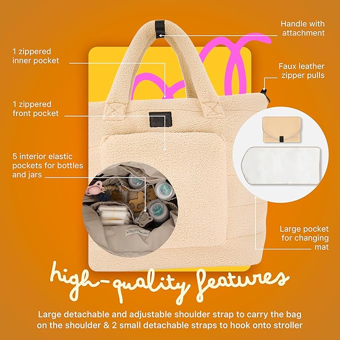 Deux par Deux Diaper Bag with Changing Mat - Adult Unisex - O/S/A