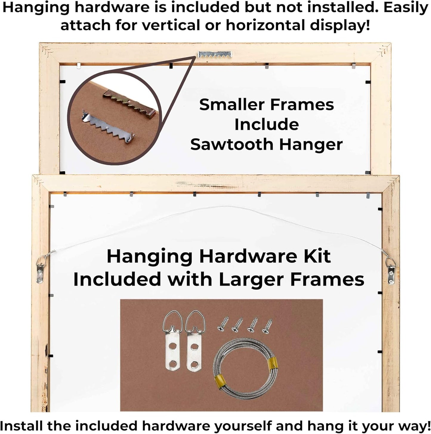 10x24 Shadow Box Black Solid Wood Display Frame with White Acid-Free Backing UV Acrylic & Hanging Hardware - with 3/4" Usable Depth