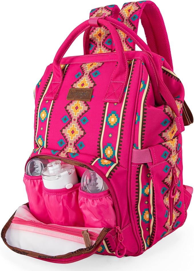 Montana West Wrangler Callie Diaper Bag Backpack with Stroller Straps Multifunction Baby Travel Bag WG2204-9110HPK