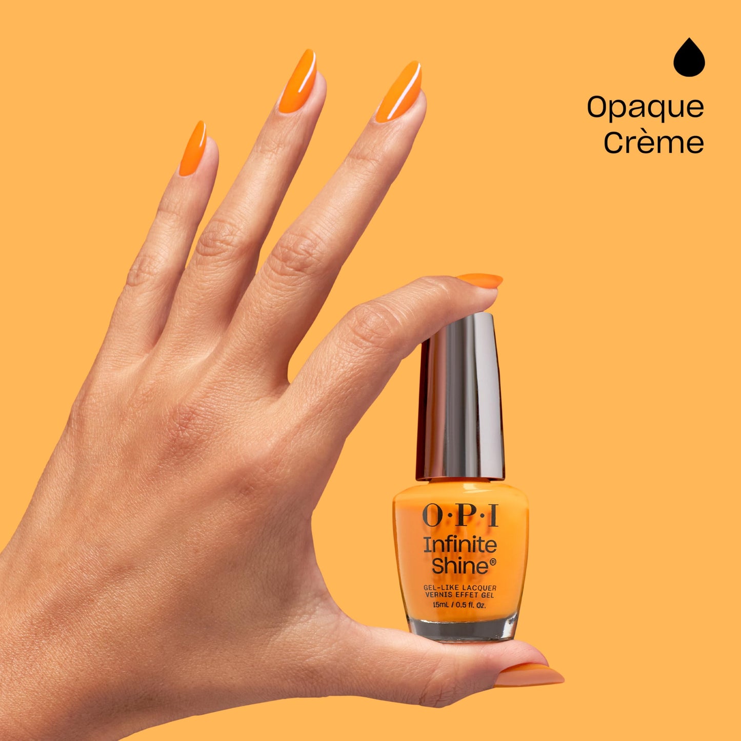 OPI Infinite Shine Vogue Into the Sunset | Opaque Bright Orange Long Wear Gel Like Crme Nail Polish | Make 'Em Jelly! Collection