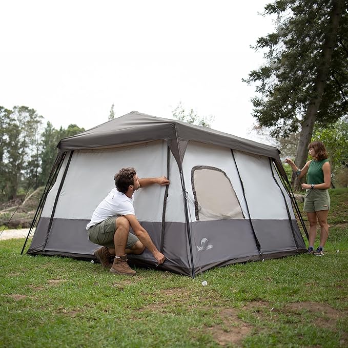 Naturehike Cape 4/6/8 Person Camping Tent, 60S Easy Setup Instant Tent Pop up Tent, Waterproof Large Tall 6/8 Person Tents for Camping, Car Camping