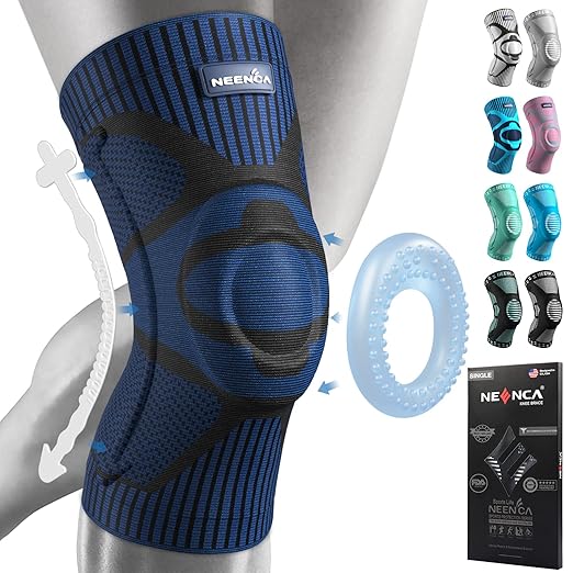 NEENCA Knee Brace for Knee Pain Relief, Medical Knee Support with Patella Pad & Side Stabilizers, Compression Knee Sleeve ...