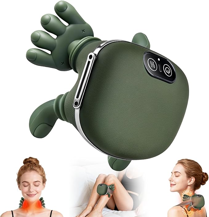 KAXLIDEN Shoulder and Neck Massager, Bionic Heated Massager, Neck Massager with Fingers, 4D Kneading Massage, Simulates a ...