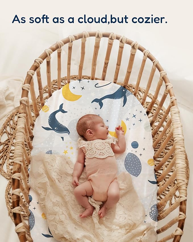 Bassinet Sheets Compatible with Baby Delight Beside Me Dreamer Bassinet, 33x20 for Baby Bedside Sleeper - Buttery Soft, Premium Stretchy Jersey Knit Sheets, 2 Pack