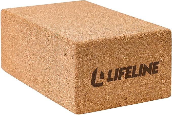 Lifeline Fitness Cork Yoga Block - Sustainable Home Gym Workout Equipment for Yoga, Pilates and General Fitness