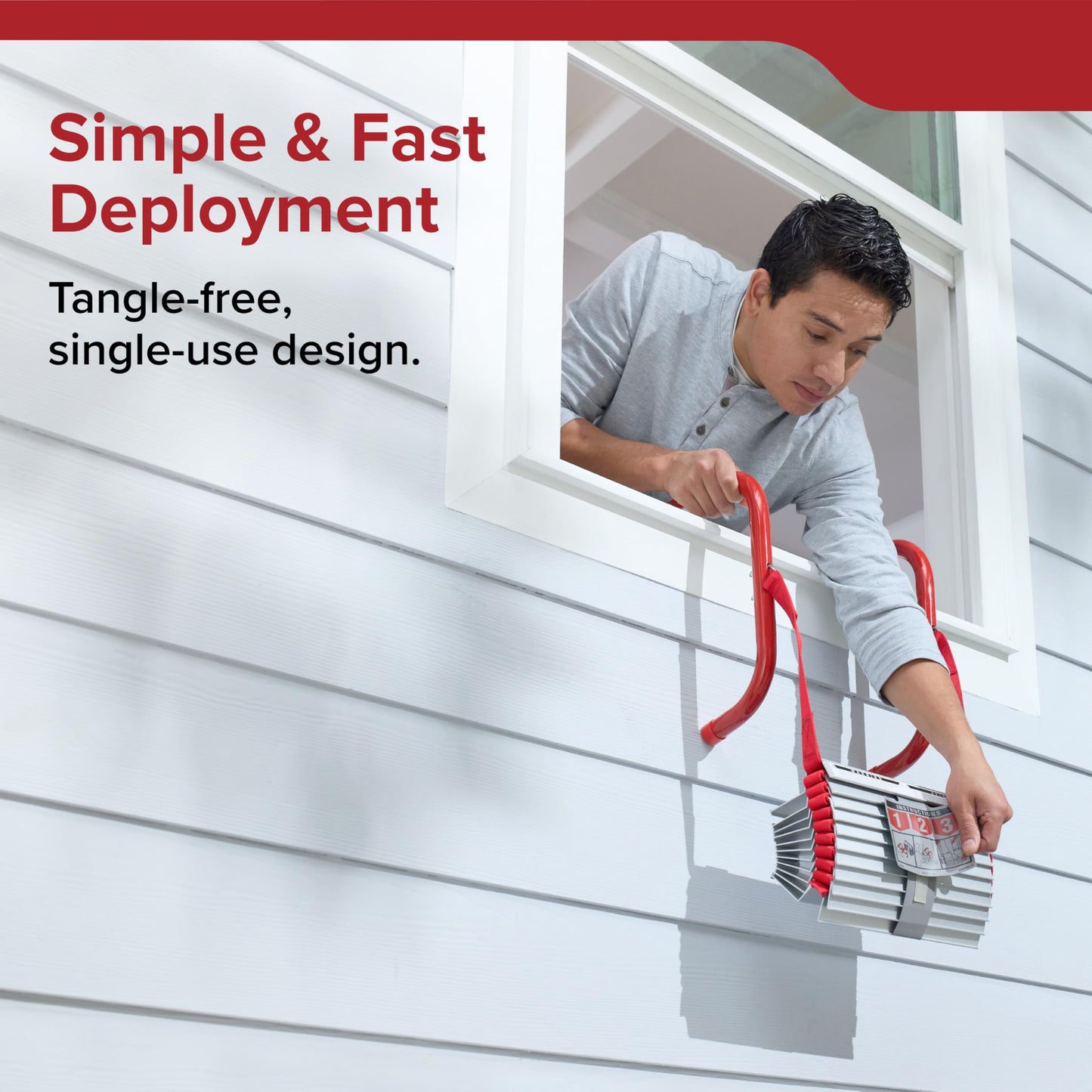 Kidde Fire Escape Ladder, 3-Story Rope Ladder, Extends to 25-Feet, Anti-Slip Rungs