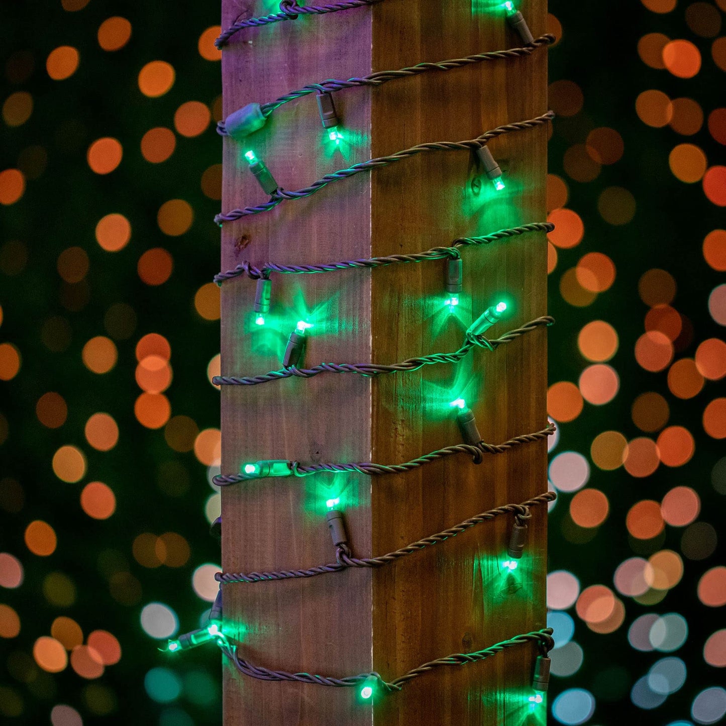 Novelty Lights 34Ft 100 Led String Lights, Green Copper Outdoor Lights, Commercial Grade, 40,000 Hours Rating, Model Mrd-25B-4