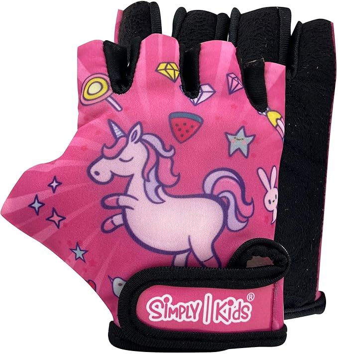 Kids Bike Gloves for Balanced Bike Mountain Bicycle Biking I Breathable Fingerless Toddler Kids Cycling Gloves with Extra ...
