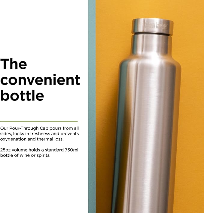 Klean Kanteen Insulated Pour Through - 25 oz - Brushed Stainless