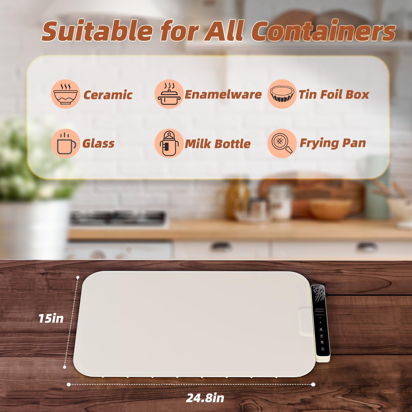 Monteka Warming Mat for Food 24.8"×15", Electric Warming Trays with APP & Button Control, Silicone Fast Heating Mat for Countertop, Rollable Dishwasher Safe Food Warmer for Parties Buffets Home Travel