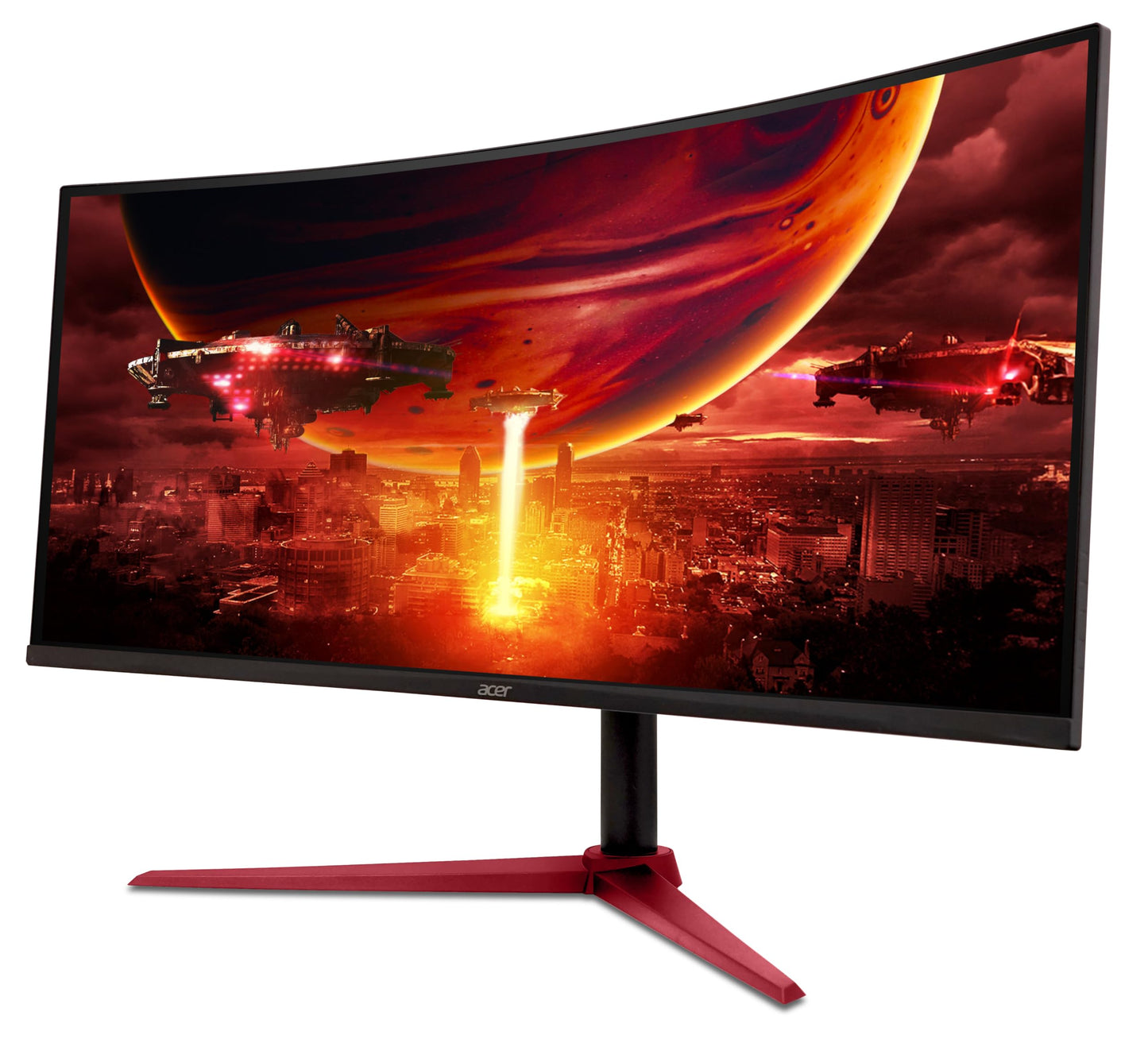 acer Nitro 34 Inch UWQHD 3440 x 1440 1500R Curved PC Gaming Monitor | AMD FreeSync Premium | Up to 180Hz Refresh | 1ms (VRB) | 400nit | DisplayHDR 400 | One DP 1.4 & Two HDMI 2.0 | XZ342CU Vbmiiphx