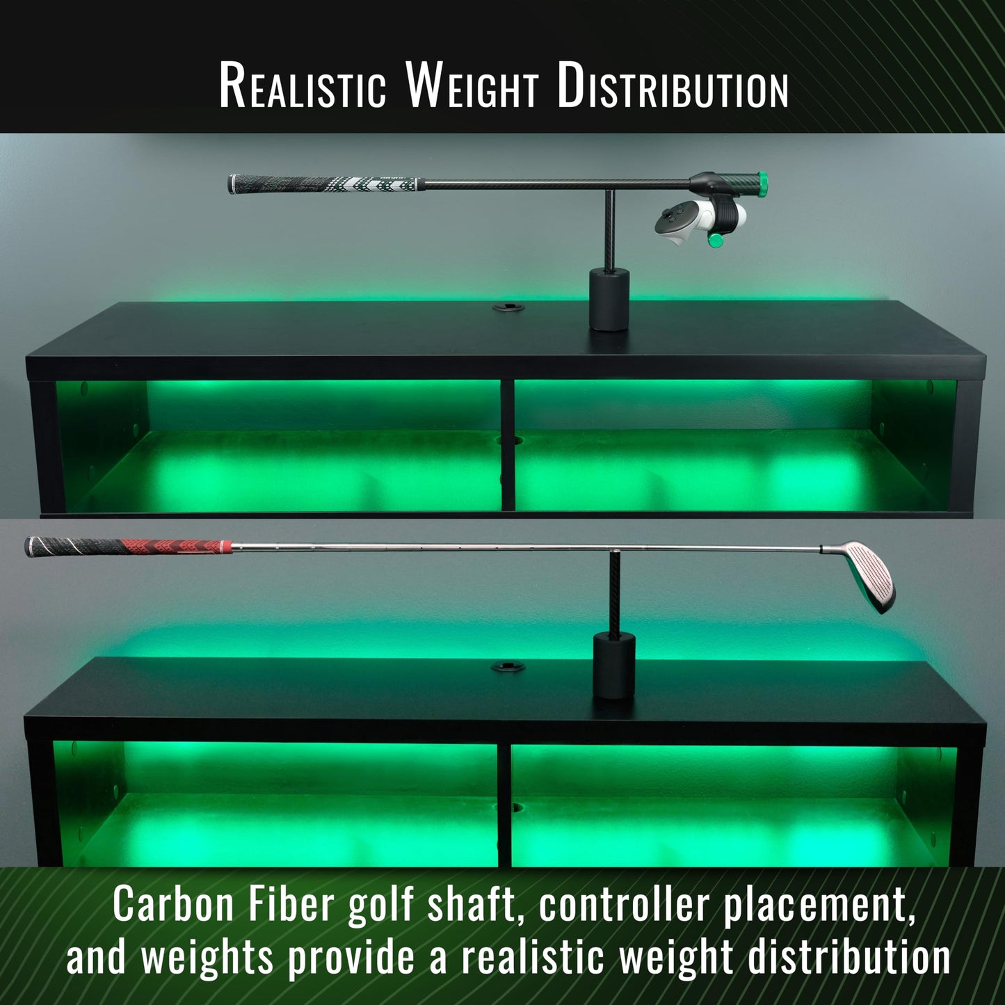 DeadEyeVR - DriVR Elite - Golf Club for Quest 2, 3, and Pro - Realistic VR Golf Simulator Handle - Adjustable Weighted VR Golf Club Grip for Enhanced Play