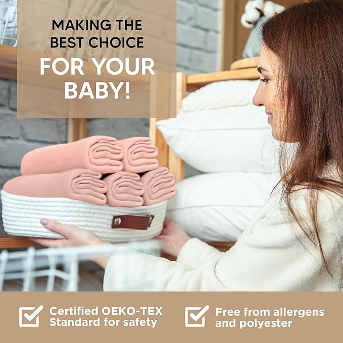 Bassinet Fitted Sheets - Compatible with Mika Micky, Fodoss & Dream on Me Poppy Traveler Bassinet | 100% Organic Jersey Cotton - Light Pink + Dark Pink| 32x19 (2 Pack)